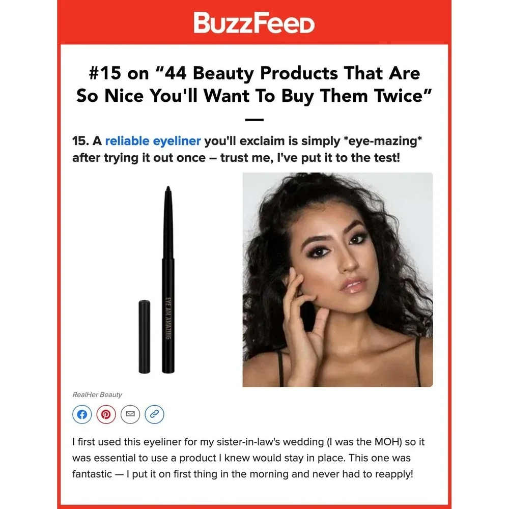 Realher Beauty Eye Am Amazing 24 Hour Eyeliner Black New